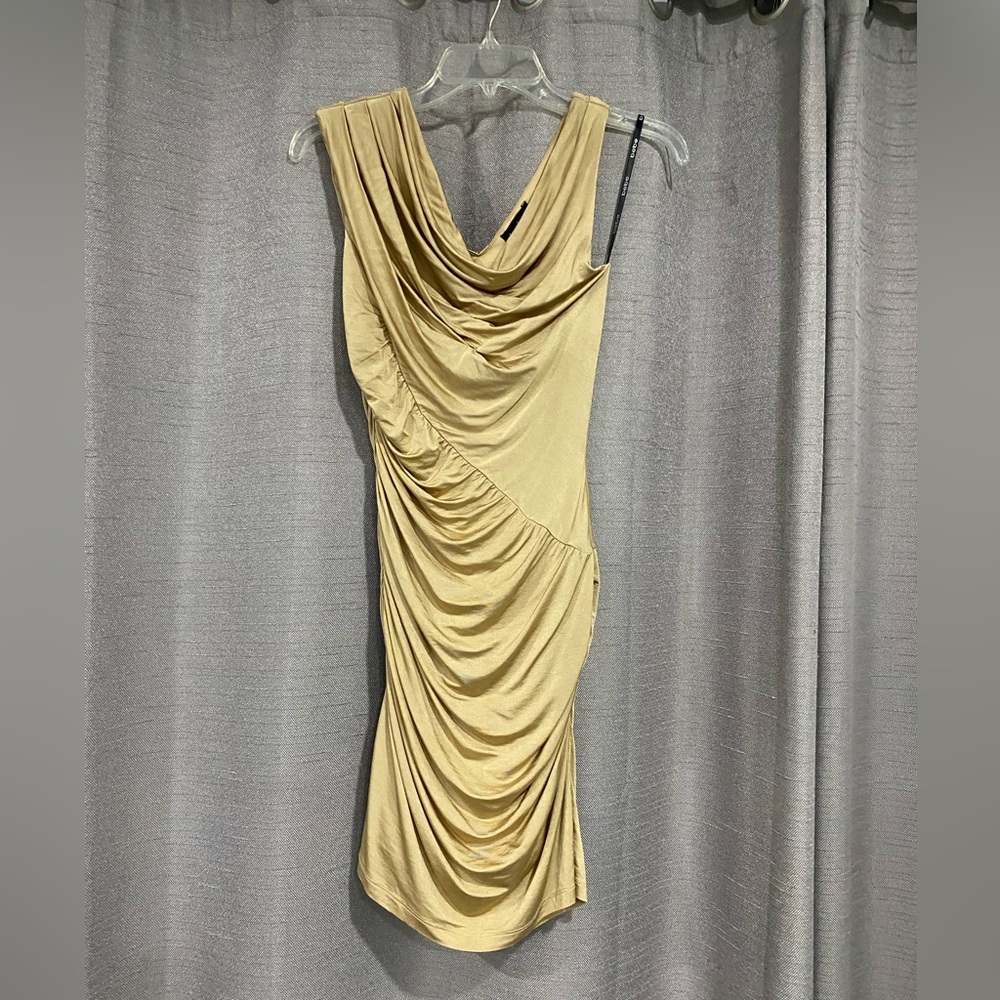 Bebe dress, size small, color champagne/tan